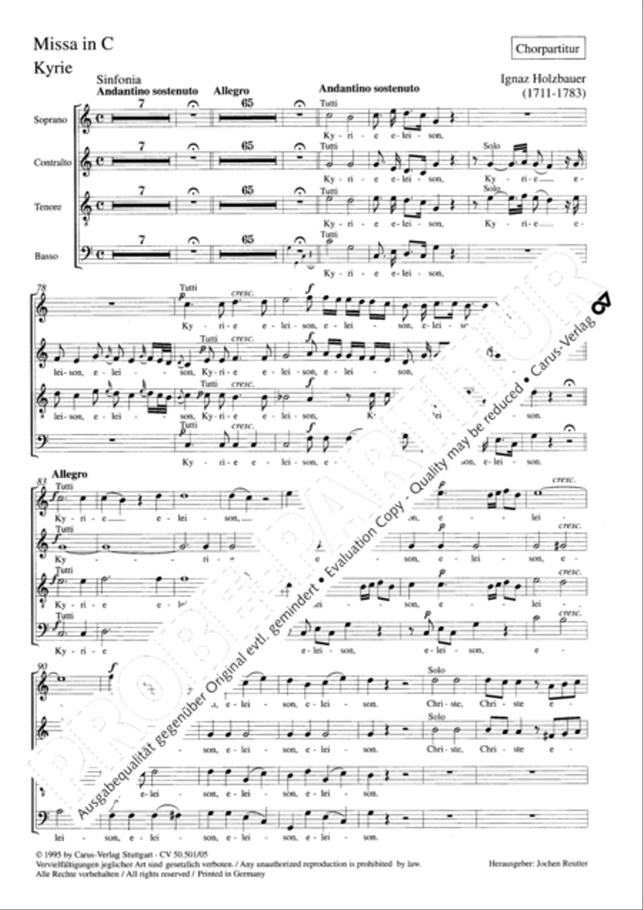 Mass in C Major 4-Part scores gallery preview page 2