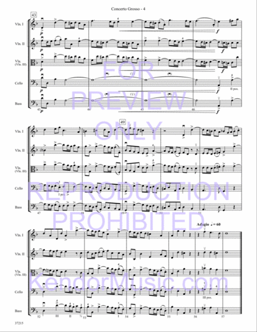 Concerto Grosso (Op. 3, No. 5) String Orchestra scores gallery preview page 6