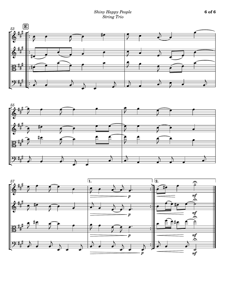 Shiny Happy People String Trio scores gallery preview page 6
