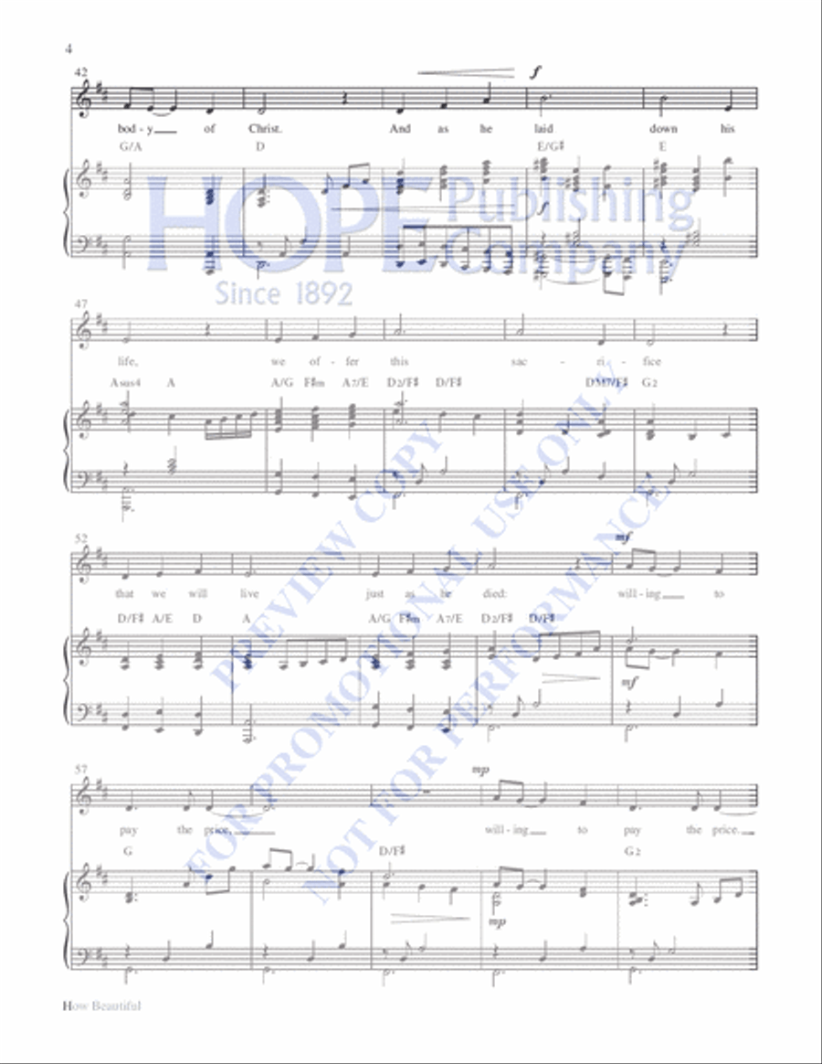 How Beautiful Choir scores gallery preview page 4