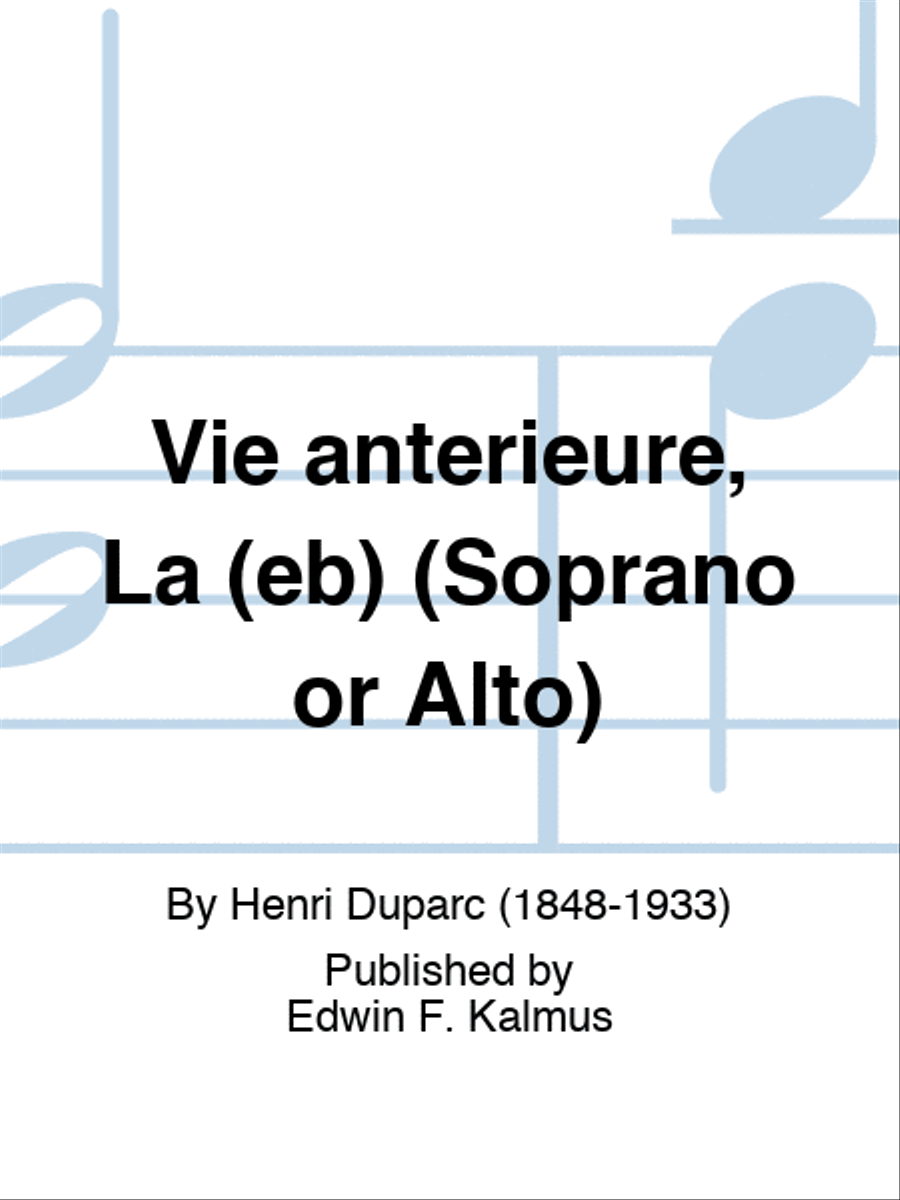 Vie anterieure, La (eb) (Soprano or Alto) Voice scores gallery preview page 1