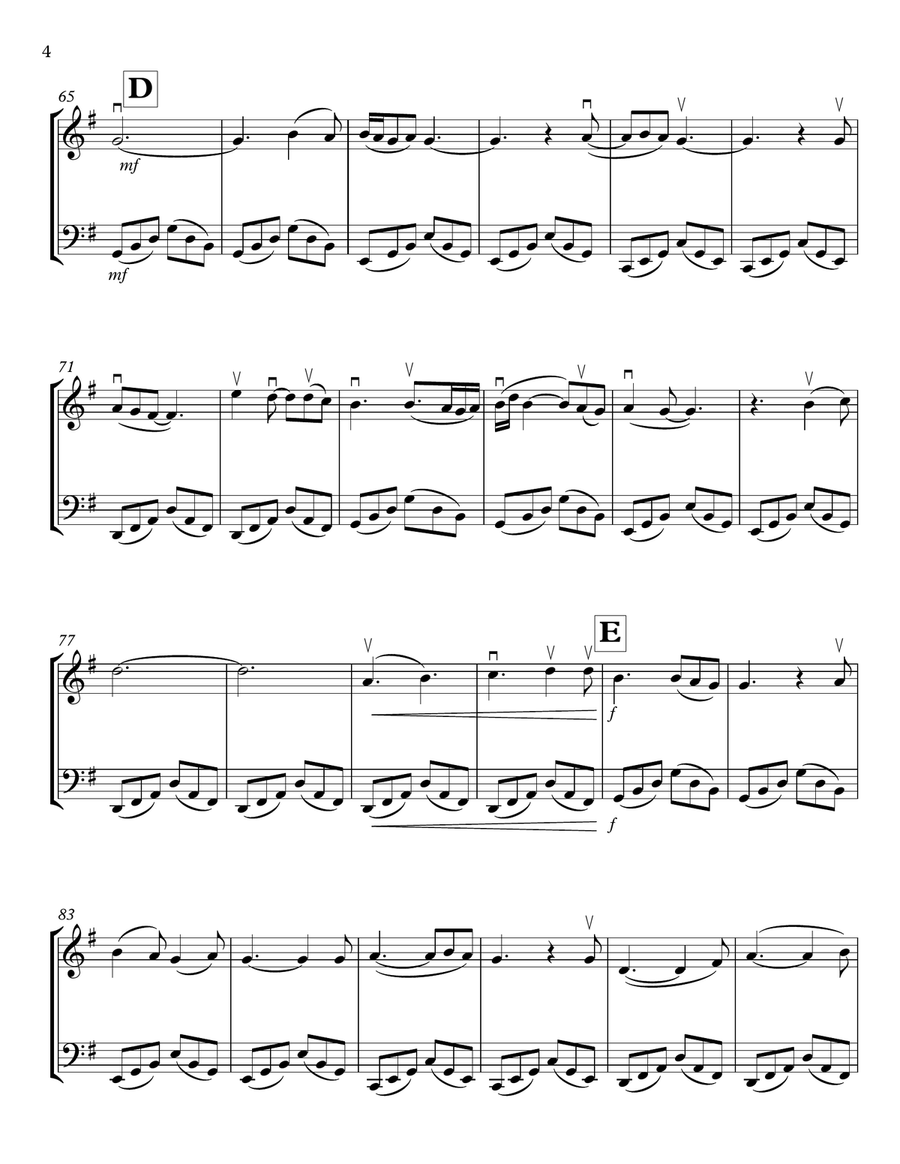 Unchained Melody String Duet scores gallery preview page 4