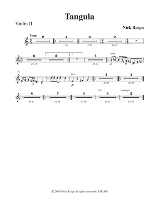 Tangula from Three Dances for Halloween - Violin II part