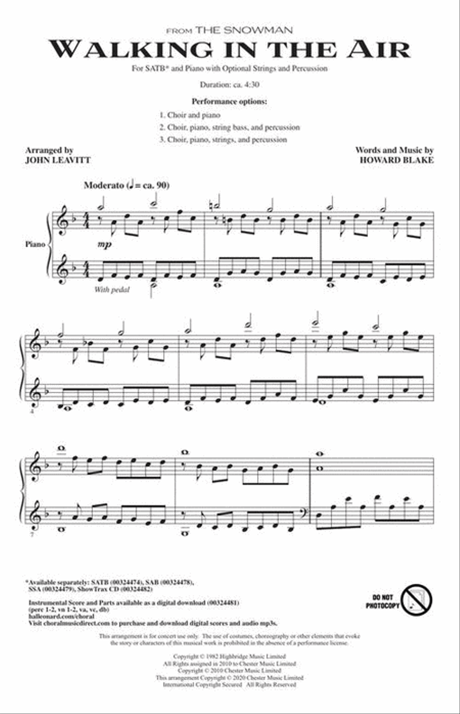 Walking in the Air Walking in the Air 4-Part scores gallery preview page 3