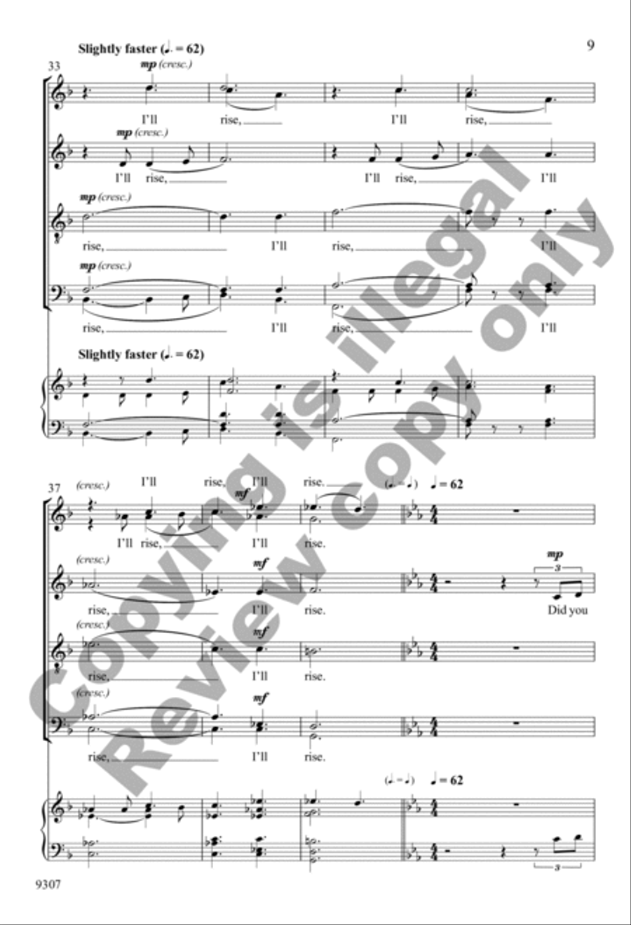 Like Moons and Like Suns, I'll Rise 4-Part scores gallery preview page 9