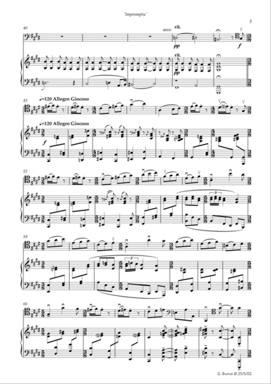 Impromptu for cello and piano Piano scores gallery preview page 3