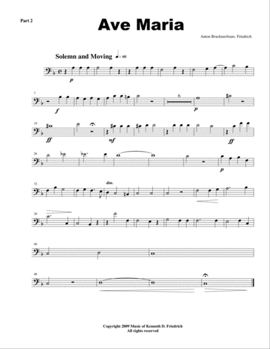 Bruckner - Ave Maria Bruckner - Ave Maria Brass Ensemble scores gallery preview page 4