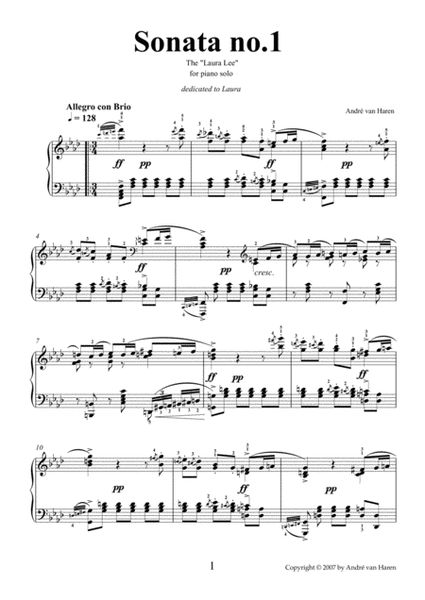 Piano sonata no. 1 in f minor - The Laura Lee image number null