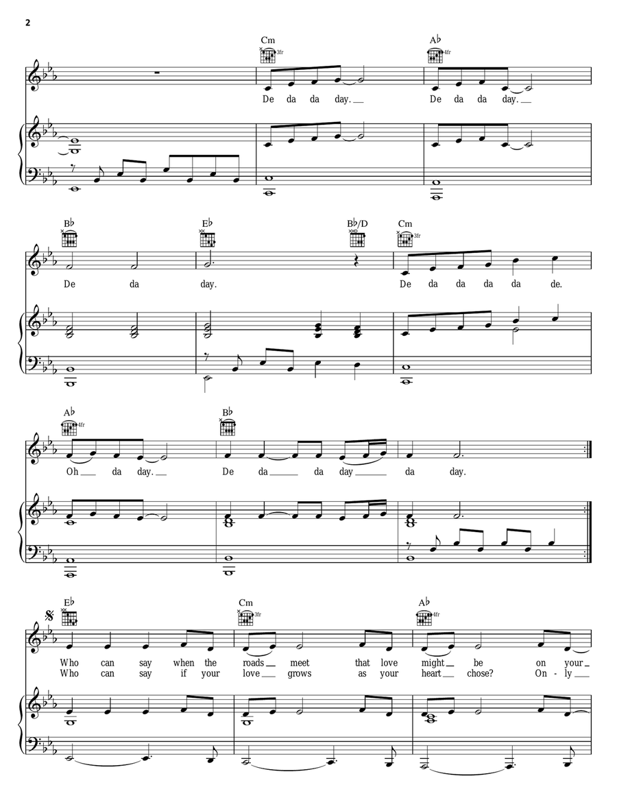 Only Time Piano, Vocal, Guitar scores gallery preview page 2