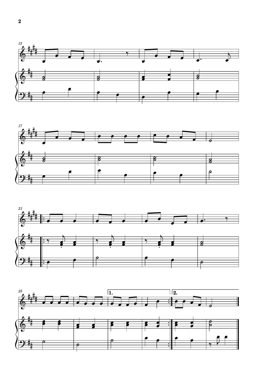 Jingle Bells for Clarinet and Piano (Easy - Beginner) B-Flat Clarinet scores gallery preview page 2