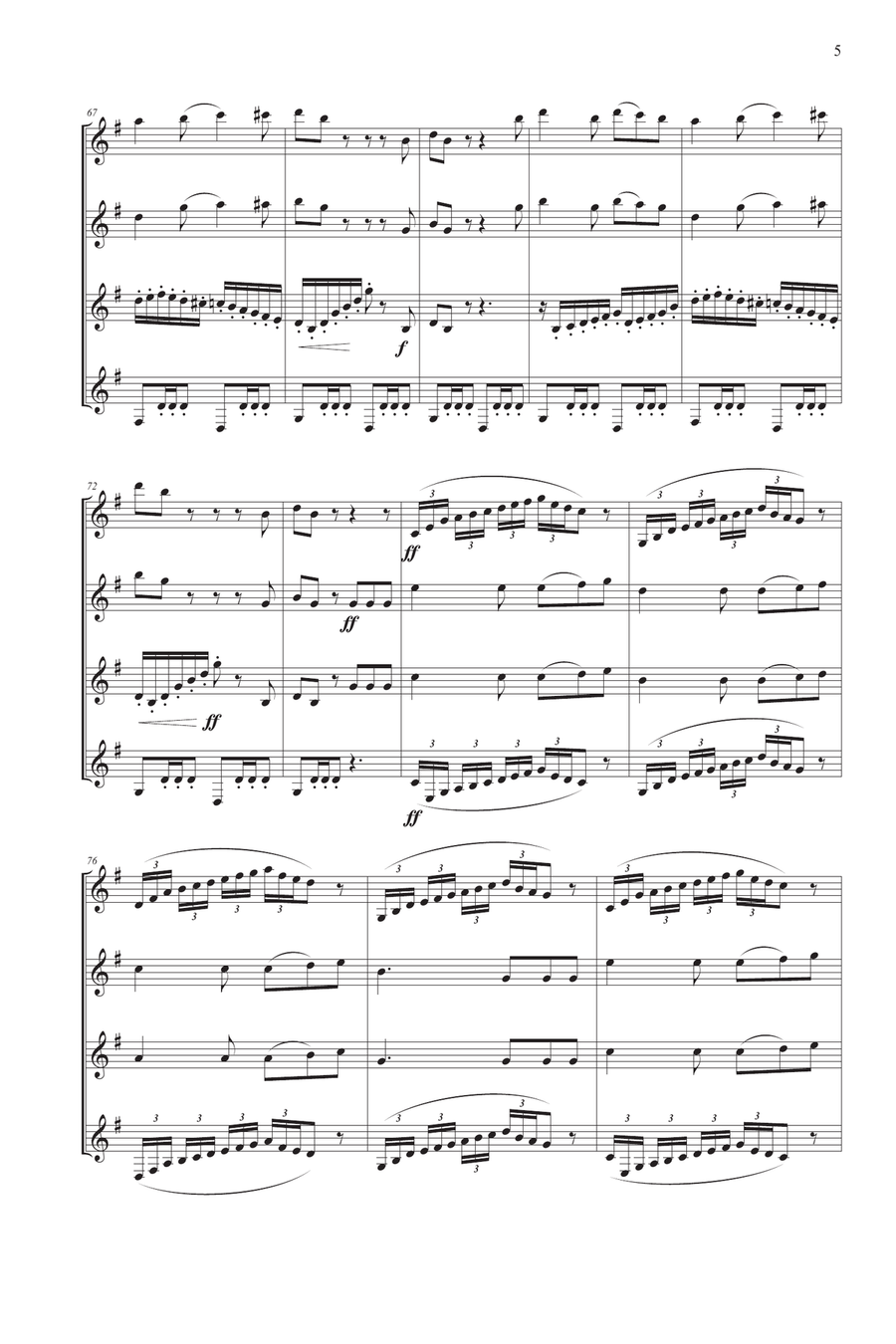 Capriccio Italien for Clarinet Quartet Clarinet Quartet scores gallery preview page 5