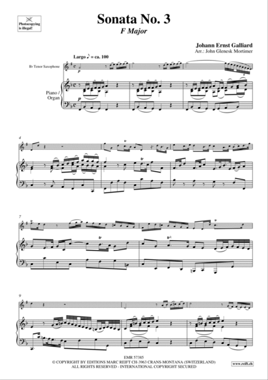 Sonata No. 3 Tenor Saxophone scores gallery preview page 4
