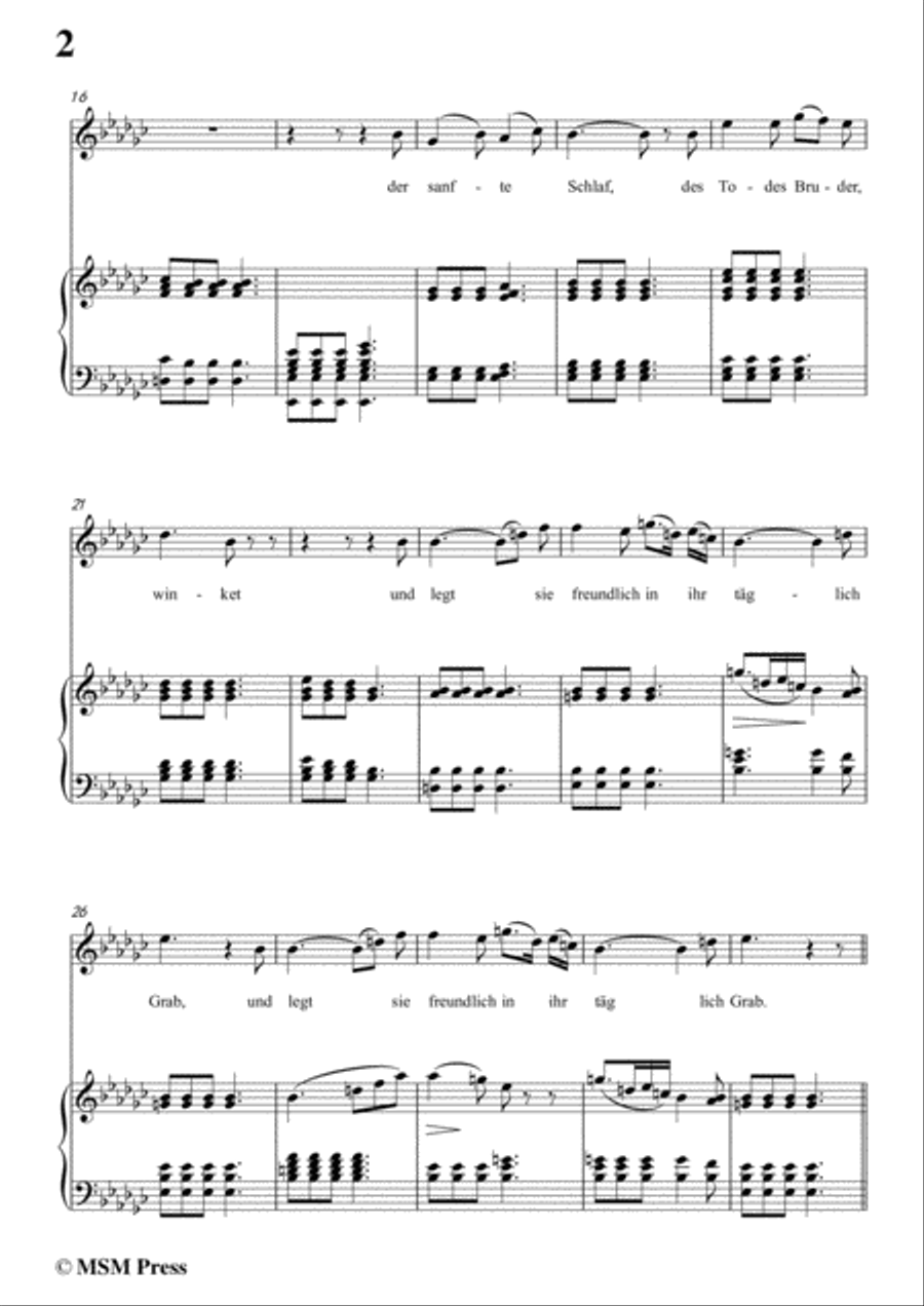 Schubert-Der Unglückliche,in e flat minor,Op.87,No.1,for Voice and Piano Voice Solo scores gallery preview page 4