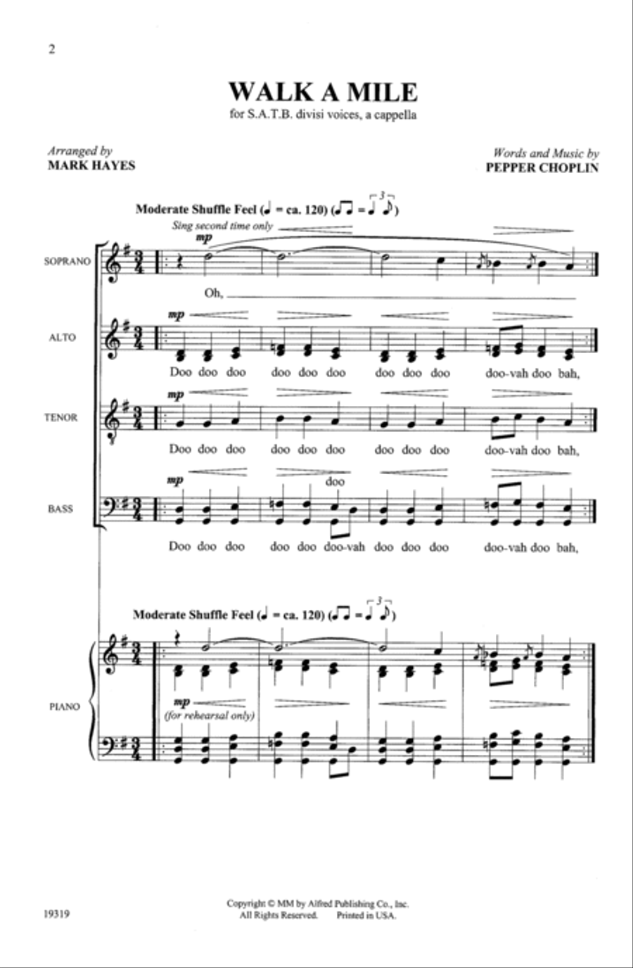 Walk a Mile 4-Part scores gallery preview page 2