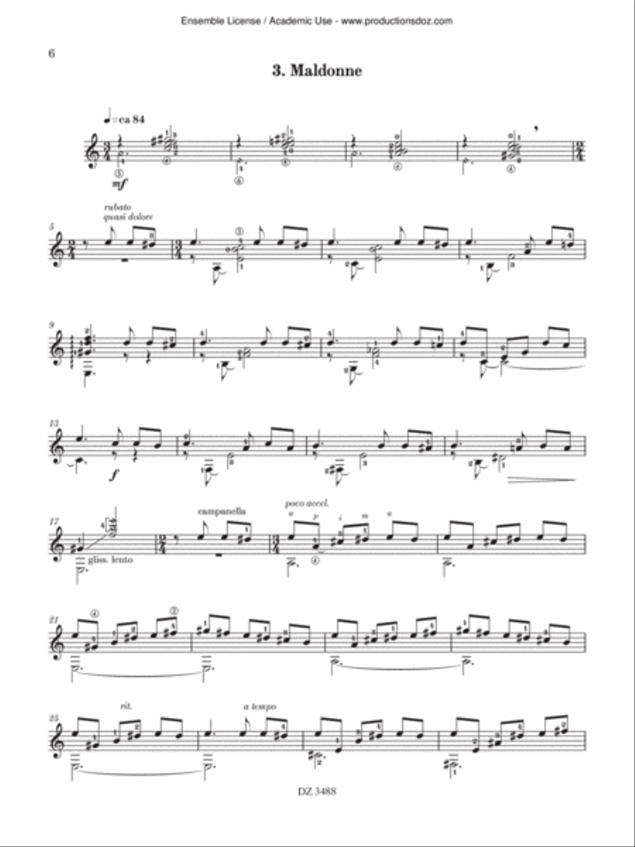 Spleen Songs, vol. 3 Classical Guitar scores gallery preview page 6