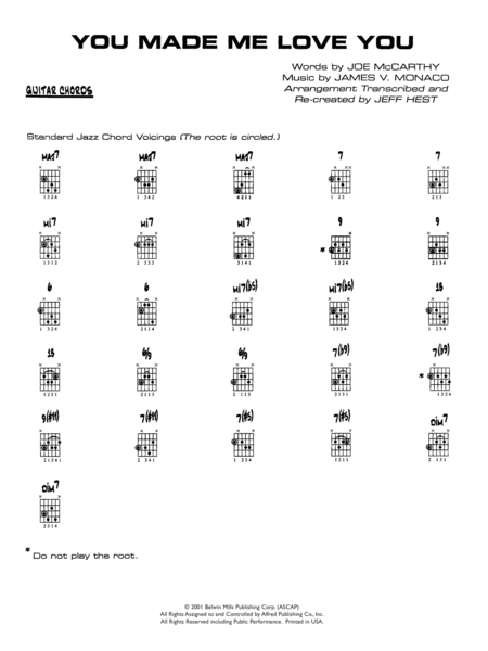 You Made Me Love You (I Didn't Want to Do It): Guitar Chords