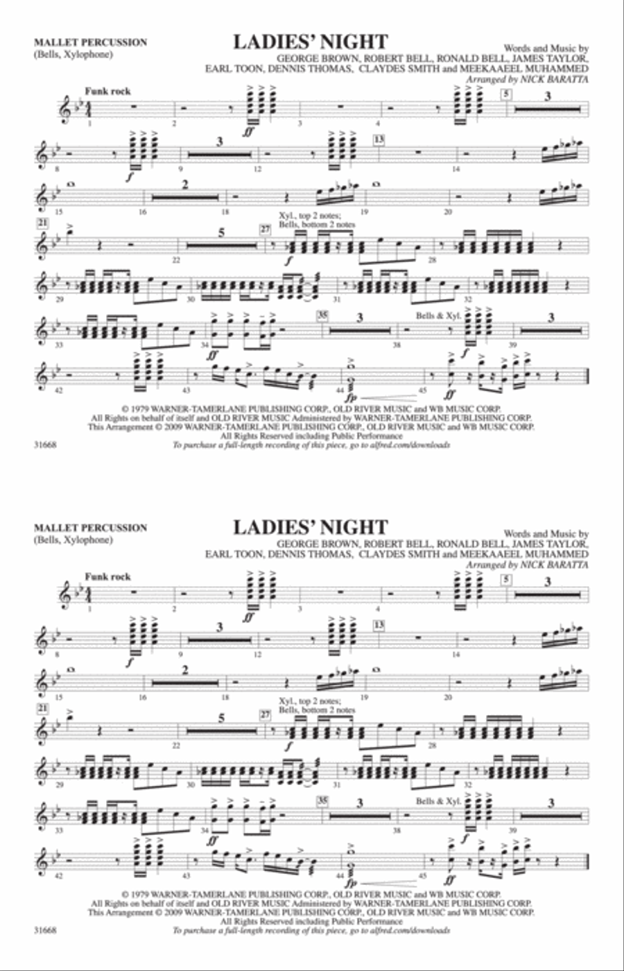 Ladies' Night: Mallets Marching Band scores gallery preview page 1