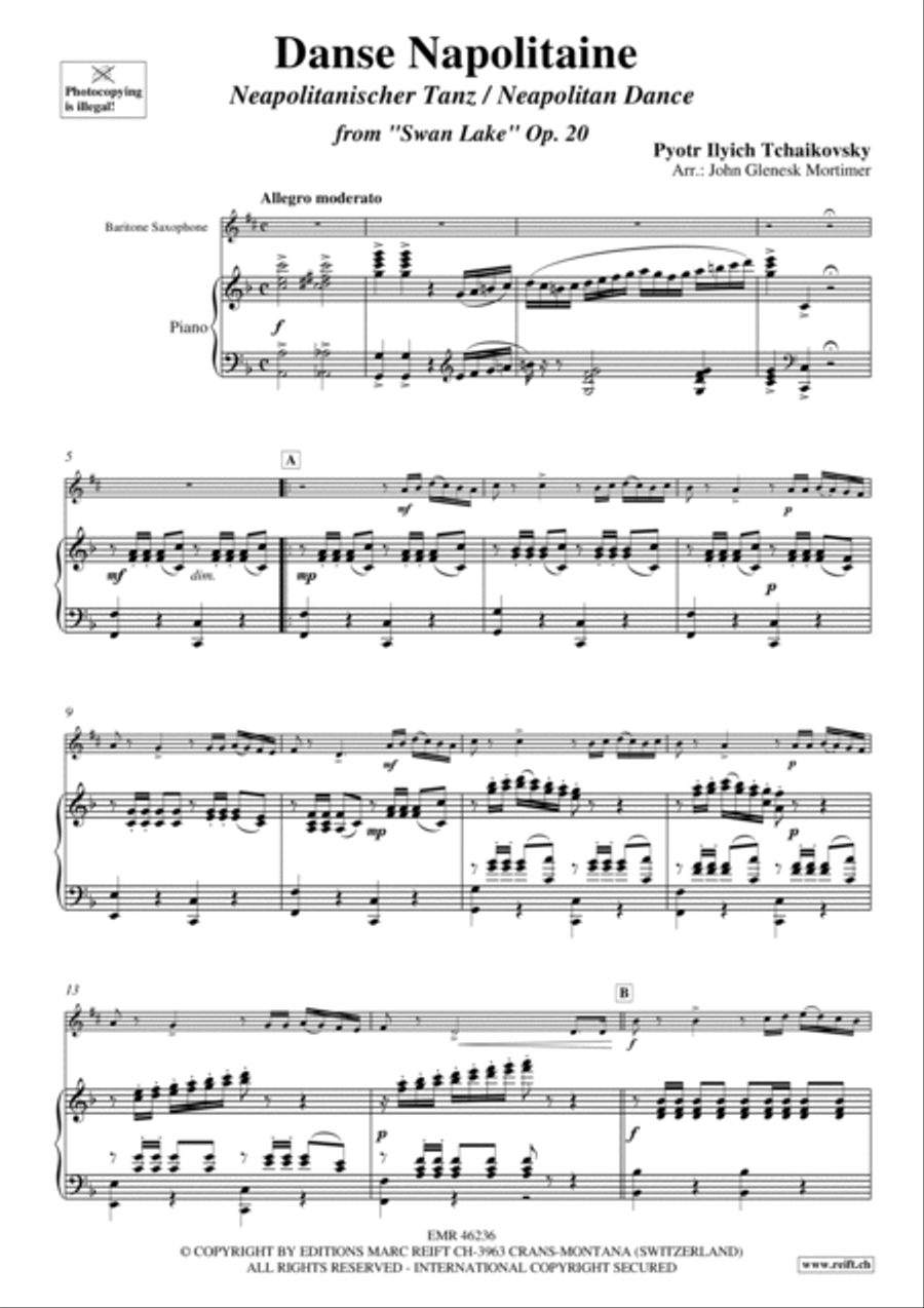 Danse Napolitaine Baritone Saxophone scores gallery preview page 3