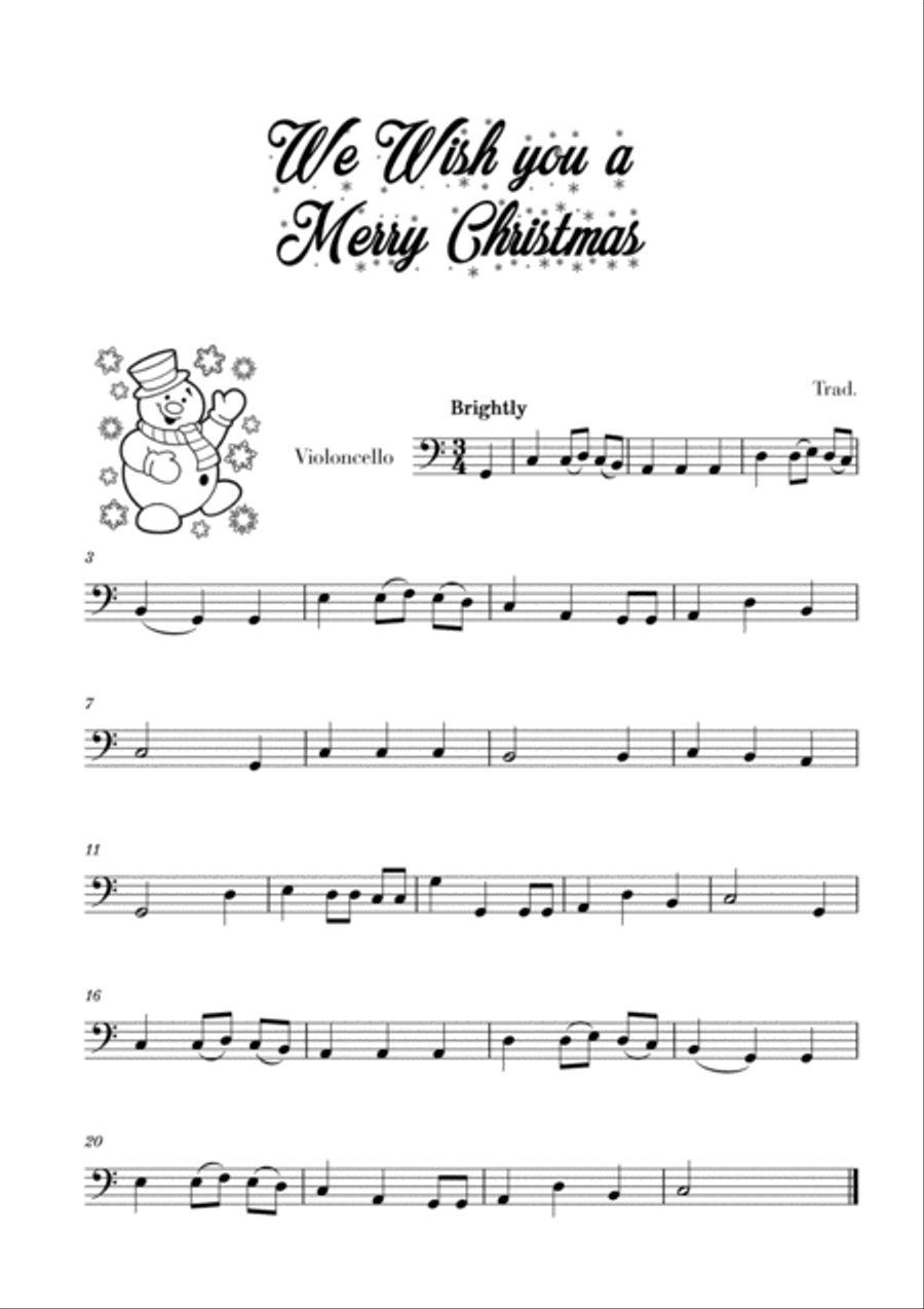 We Wish you a Merry Christmas (for Cello) We Wish you a Merry Christmas (for Cello) Cello Solo scores gallery preview page 1