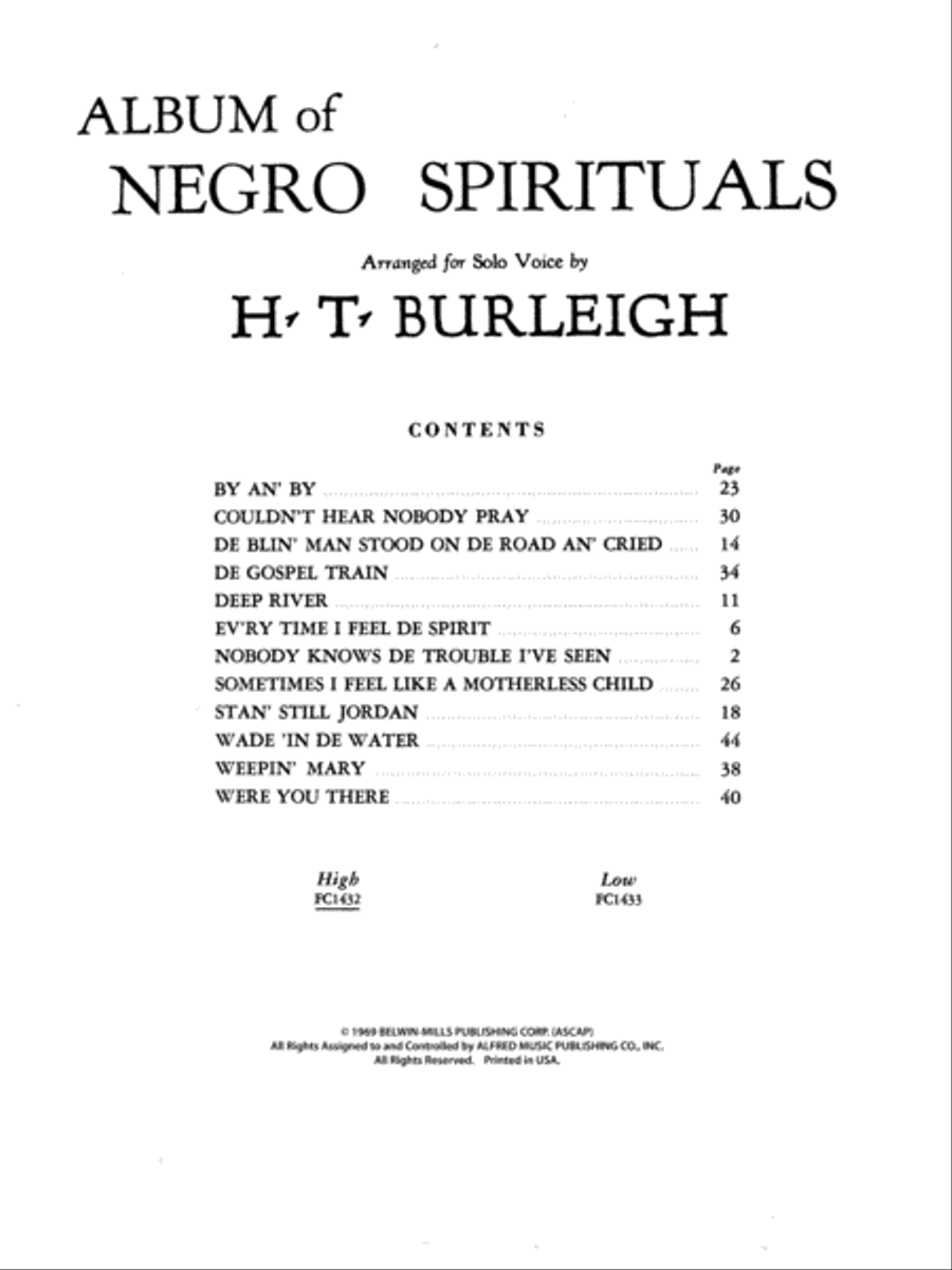 Album of Negro Spirituals Voice scores gallery preview page 2