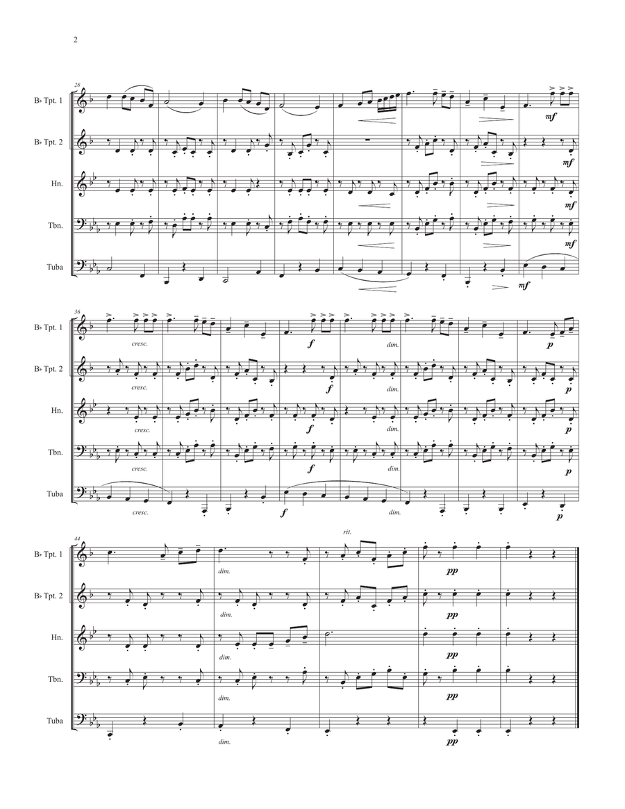Intermezzo from Cavalleria Rusticana for Brass Quintet Brass Quintet scores gallery preview page 4