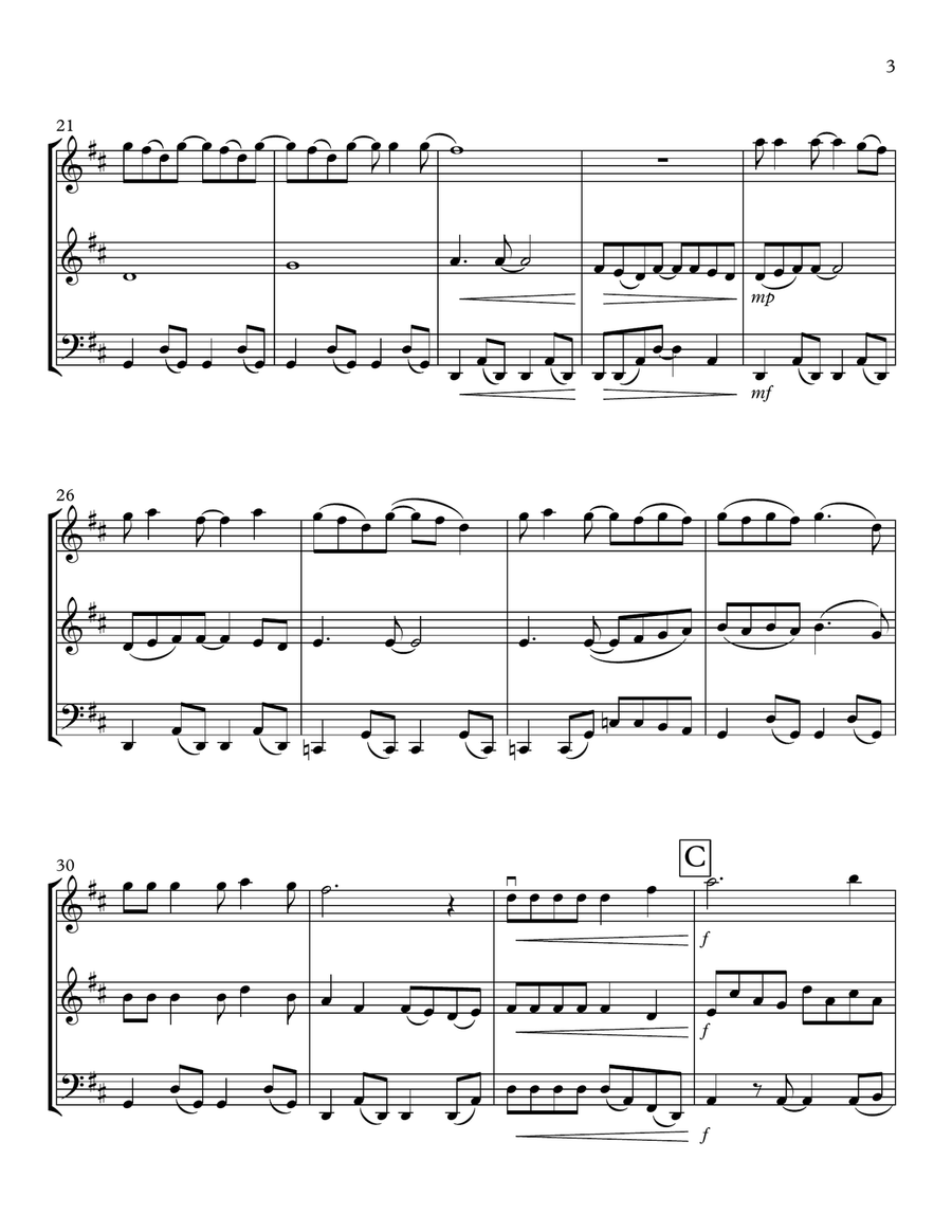 Sweet Child O' Mine String Trio scores gallery preview page 3