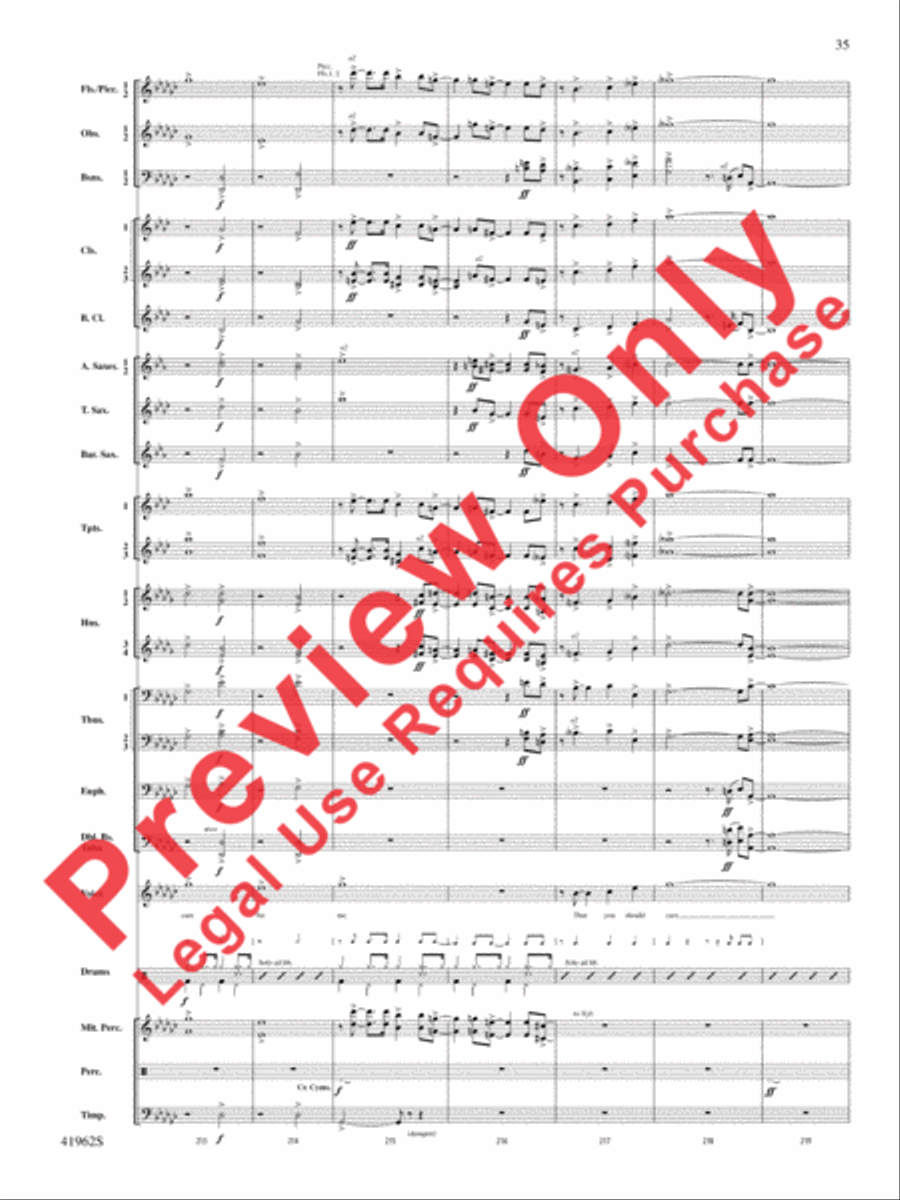 A Gershwin Tribute to Love Concert Band scores gallery preview page 36