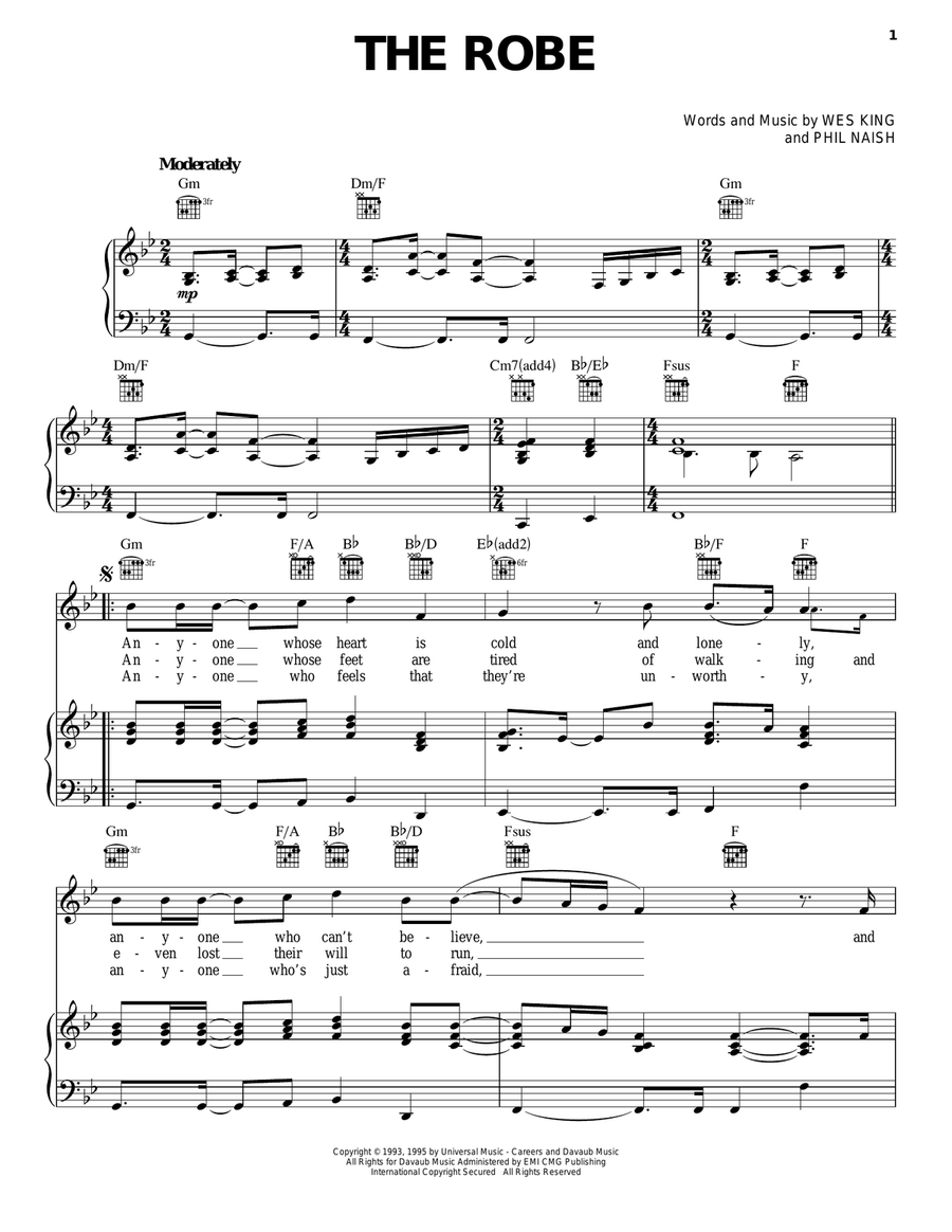 The Robe Acoustic Guitar scores gallery preview page 1