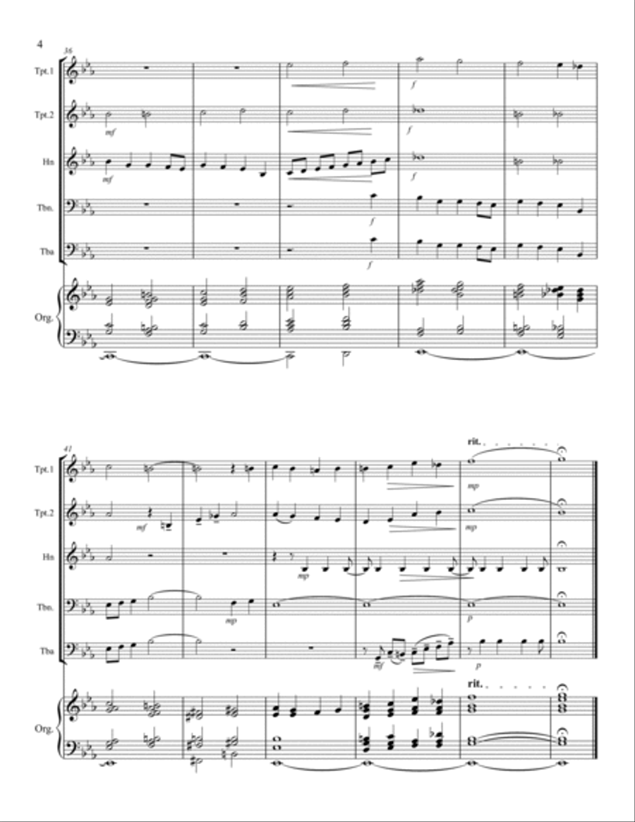 This Is My Father's World – Brass Quintet and Organ Small Ensemble scores gallery preview page 5