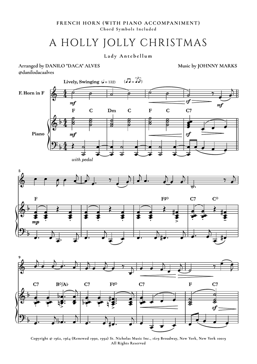 A Holly Jolly Christmas Piano scores gallery preview page 1