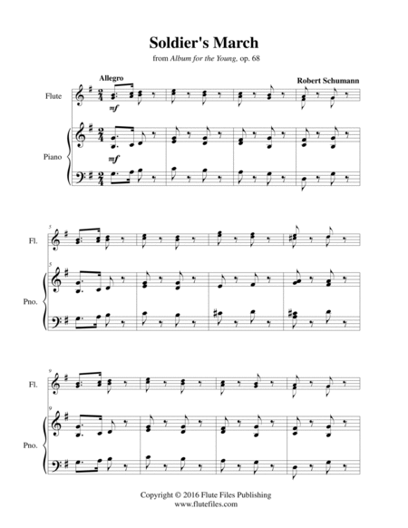 Soldier’s March - Flute Duet and Piano image number null