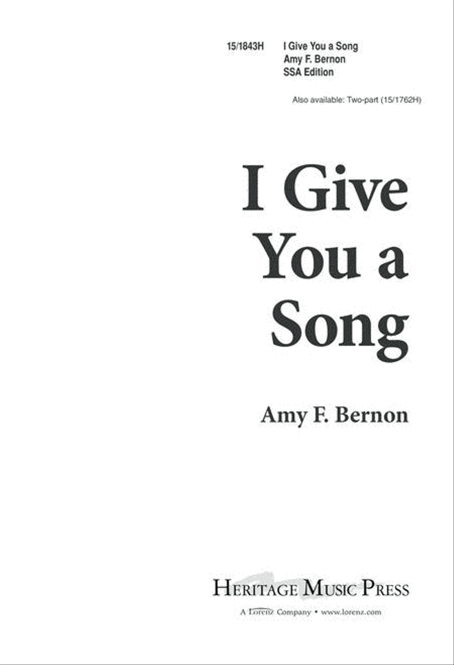 Book cover for I Give You a Song