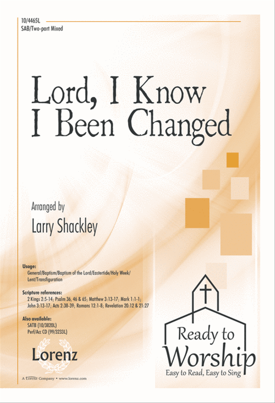 Lord, I Know I Been Changed 3-Part scores gallery preview page 1