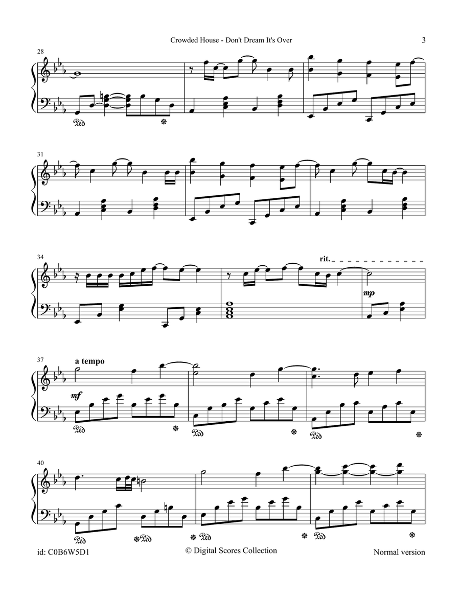 Don't Dream It's Over Don't Dream It's Over Piano Solo scores gallery preview page 3