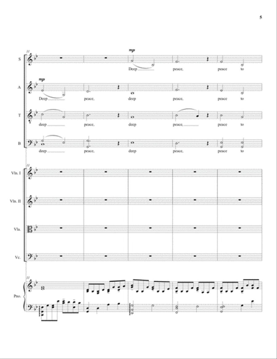 Deep Peace - Full Score and Parts Cello scores gallery preview page 6