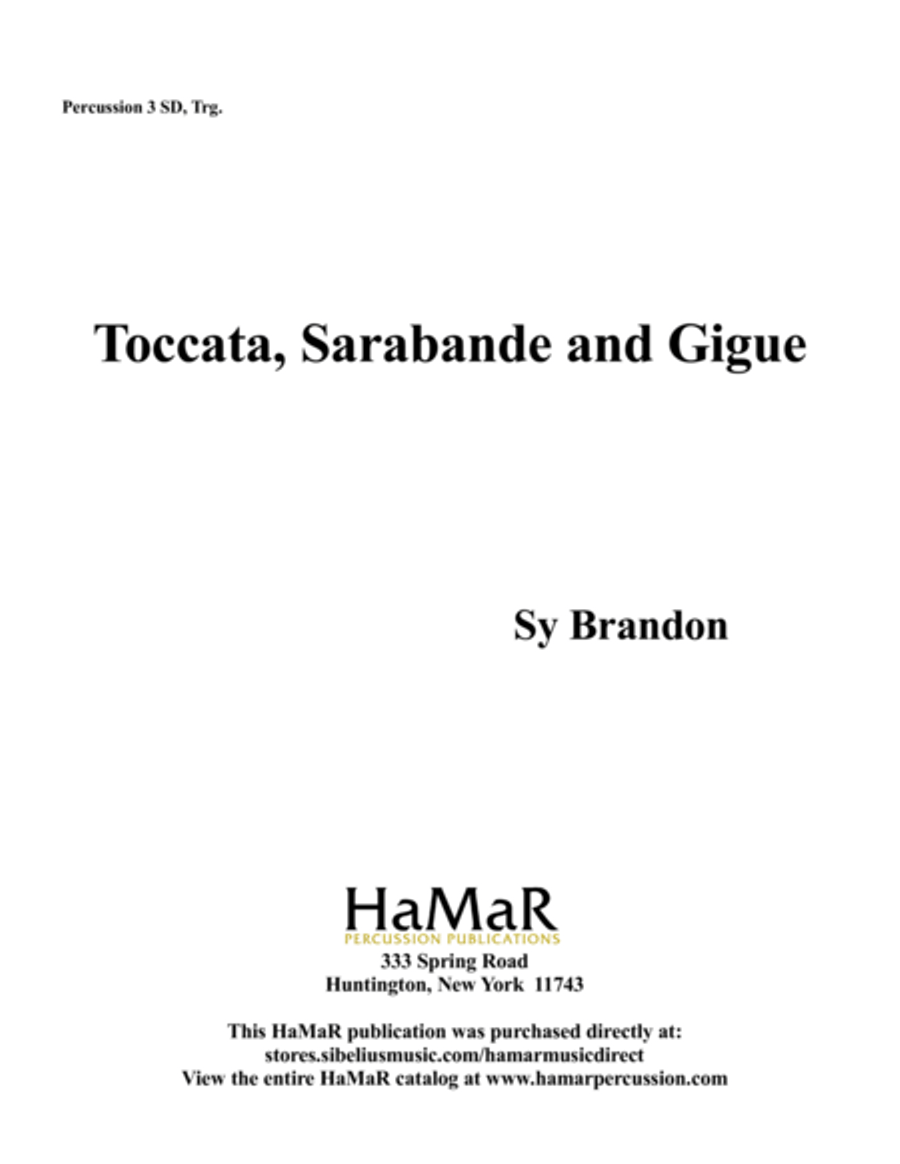 Toccata, Sarabande and Gigue Glockenspiel scores gallery preview page 1