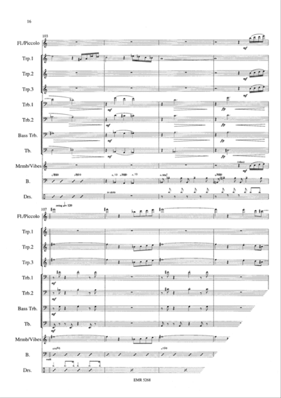 Jazzy Brass Fantasy Brass Ensemble scores gallery preview page 16