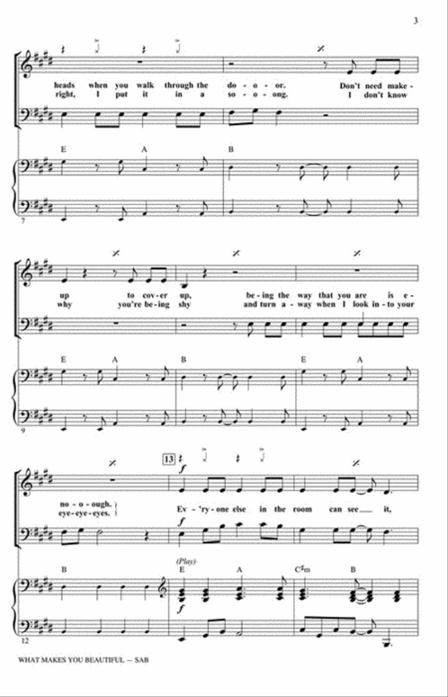 What Makes You Beautiful 3-Part scores gallery preview page 3
