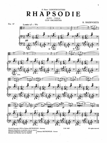 Rhapsody for Viola and Piano