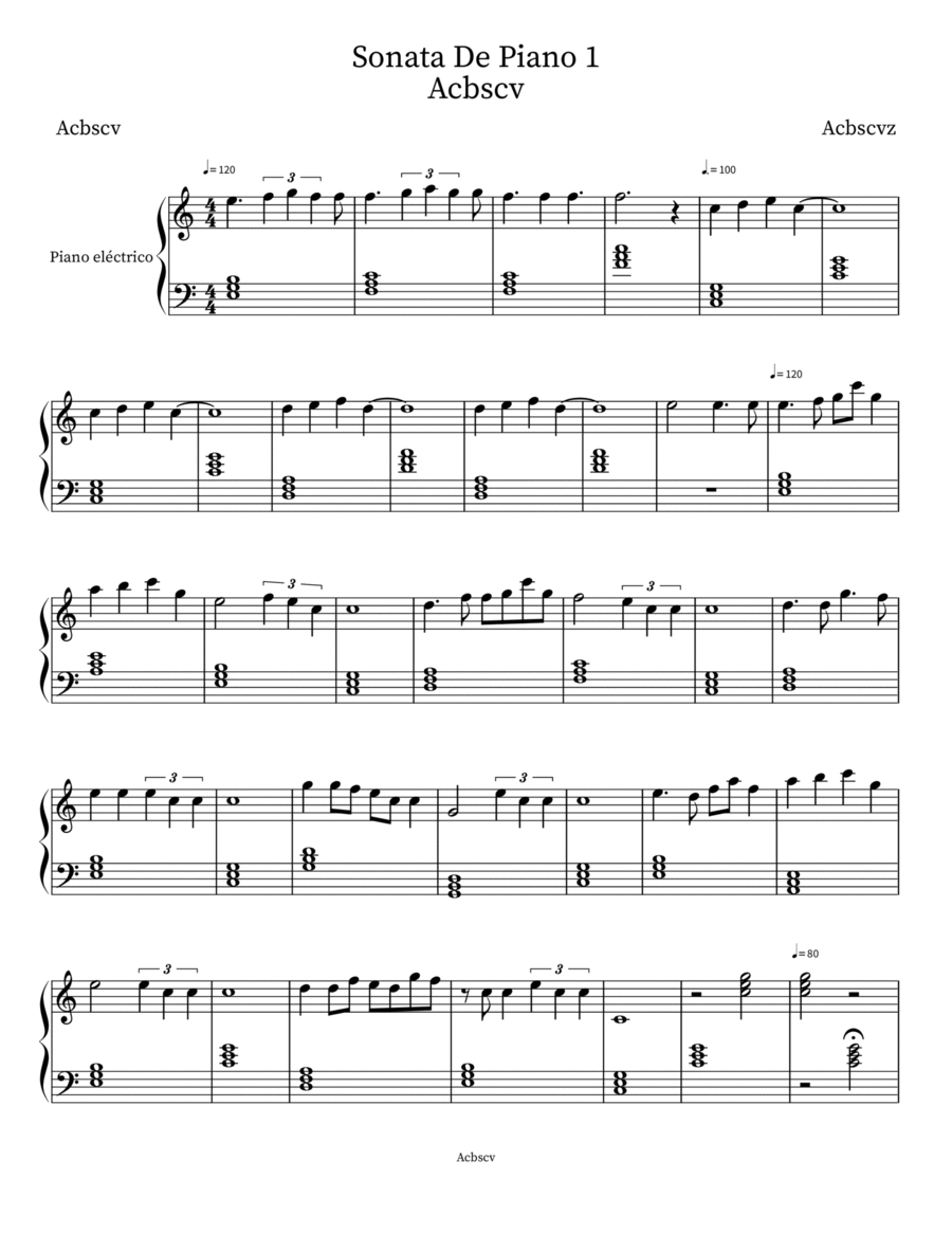 Sonata De Piano 1 Piano scores gallery preview page 1