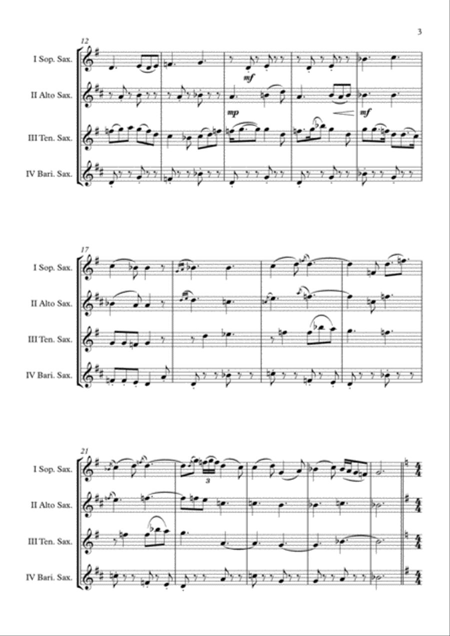 This Is Berk Saxophone Quartet scores gallery preview page 4