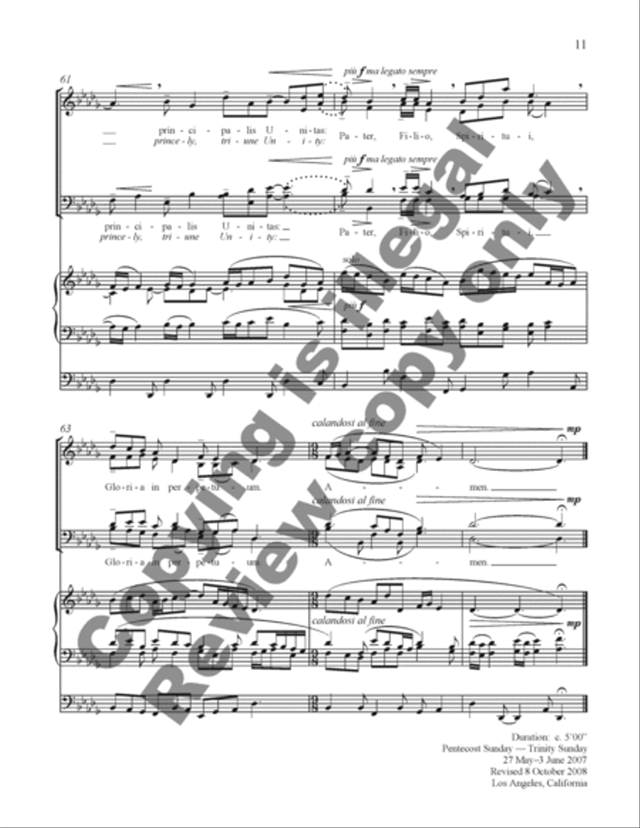 O lux beata Trinitas (O blessed Light, O Trinity) 4-Part scores gallery preview page 11