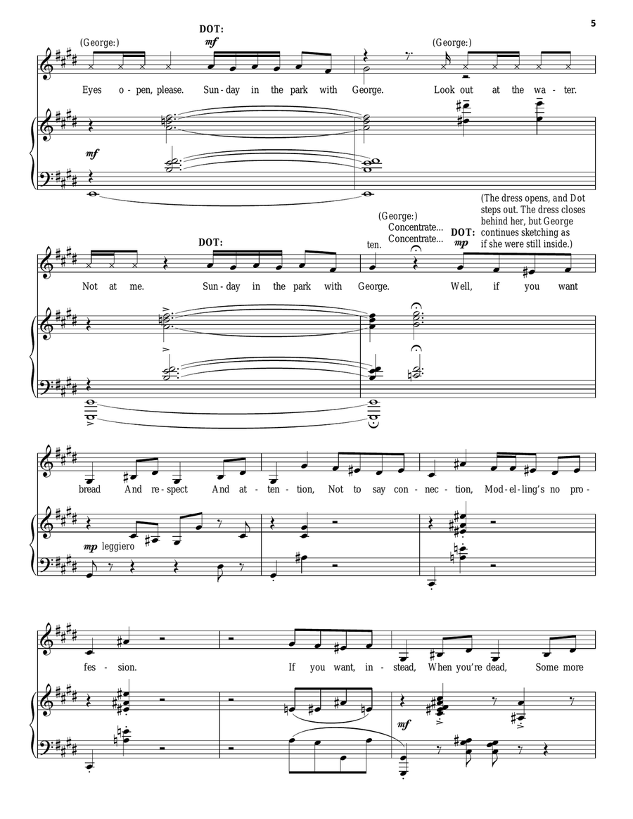Sunday In The Park With George Piano, Vocal scores gallery preview page 5