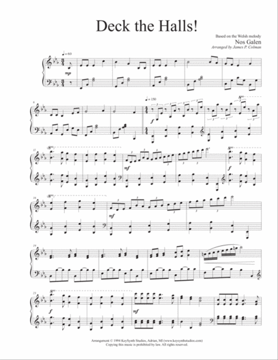 Deck the Halls! Piano Solo scores gallery preview page 3