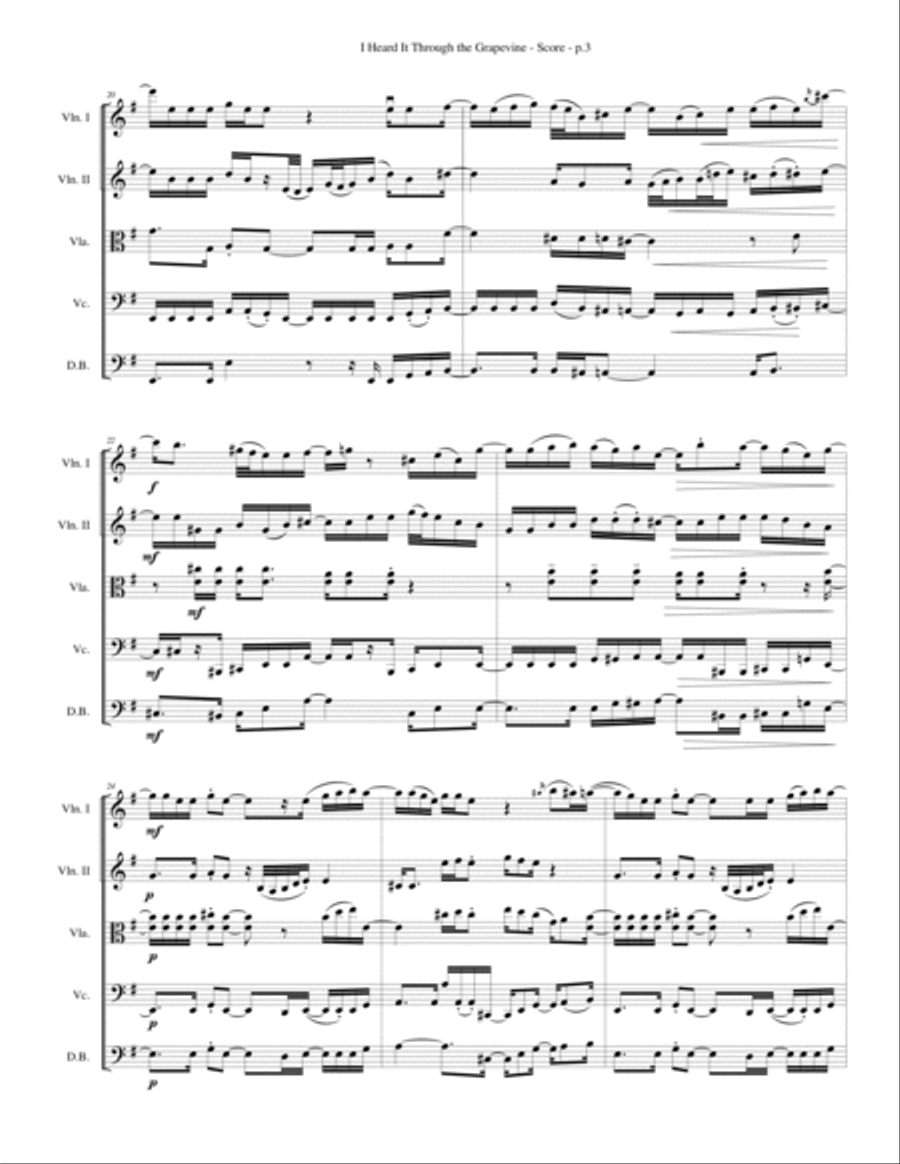 I Heard It Through The Grapevine String Quartet scores gallery preview page 5