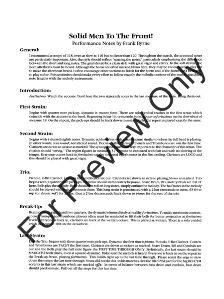 Solid Men To The Front Concert Band scores gallery preview page 4