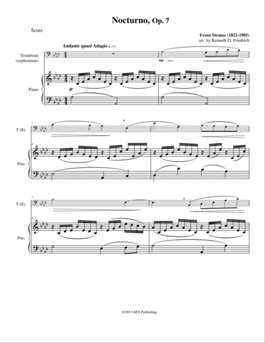 Nocturno, Op. 7 Brass Duet scores gallery preview page 1