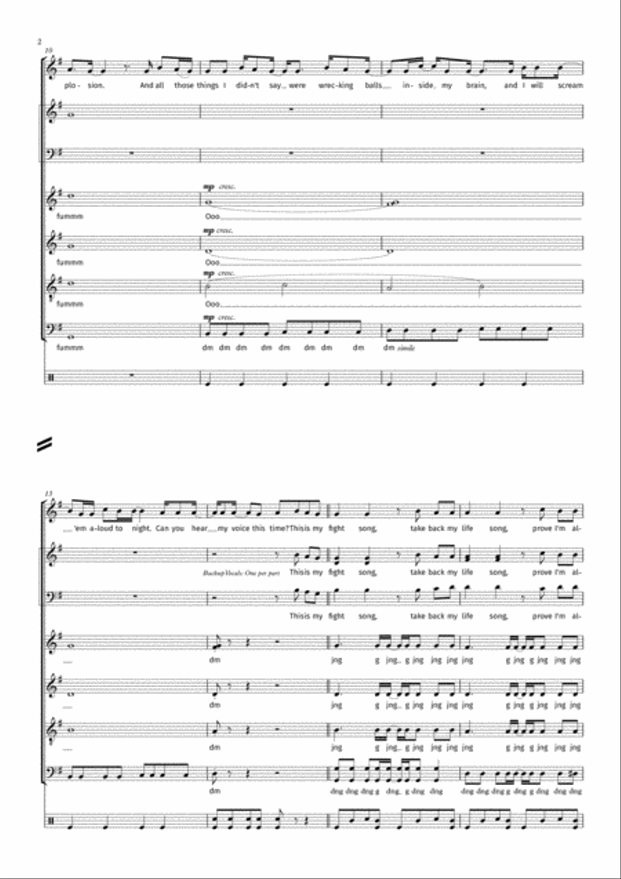 Fight Song 4-Part scores gallery preview page 2