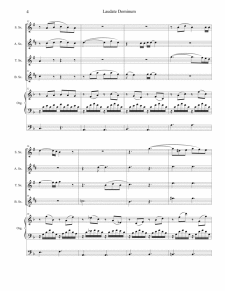 Laudate Dominum (for Saxophone Quartet - Organ Accompaniment) image number null