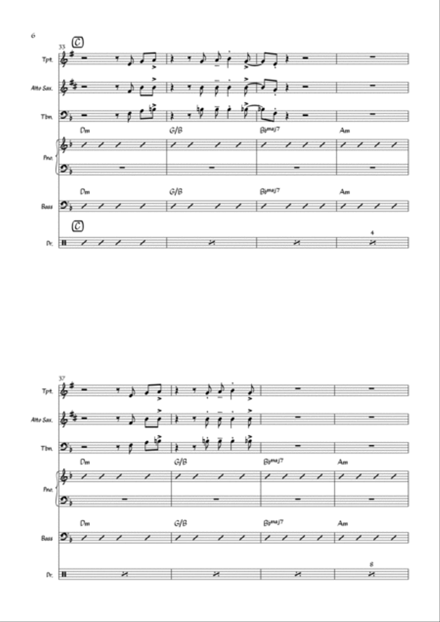 Under The Milky Way Jazz Ensemble scores gallery preview page 6